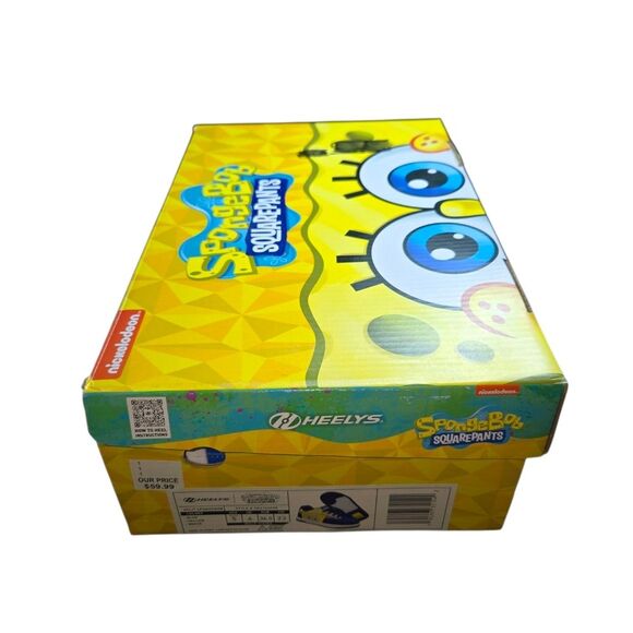 Heelys Split Spongebob Squarepants Blue & Yellow Roller Heeled Sneakers Size Y5 - Picture 12 of 12
